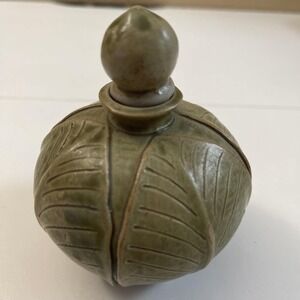 Greenleaf Pottery Bottle with Ceramic Stopper MCM Perfume Bottle Exquisite